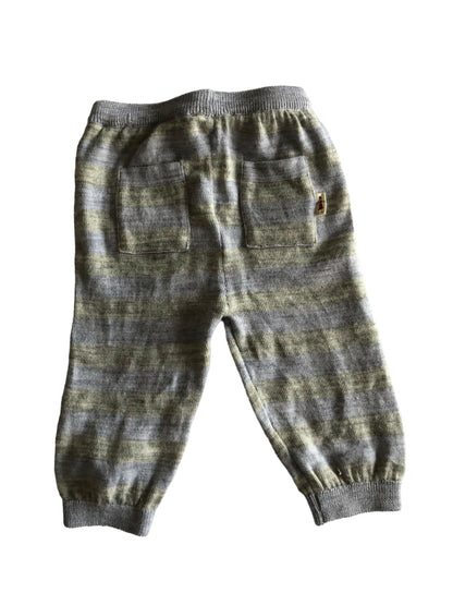 MERINO KIDS - Lilac & Grey Stripe Pants - Age 3-6 Months