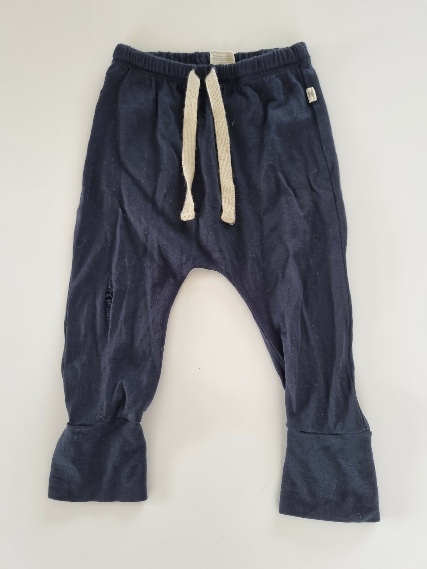 Nature Baby Merino Navy Pants, Size 6-12m