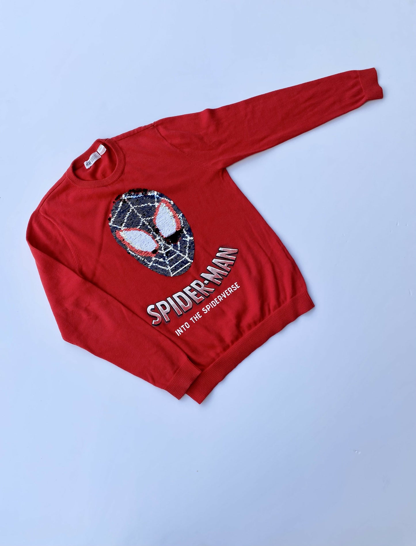 H&M Spiderman sequin jumper 9-10yrs