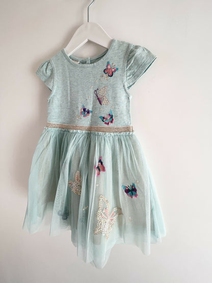 Monsoon butterfly dress, size 18-24m