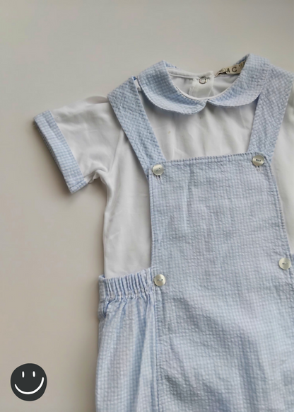 EMC Gingham Romper Set | Size 18-24 months