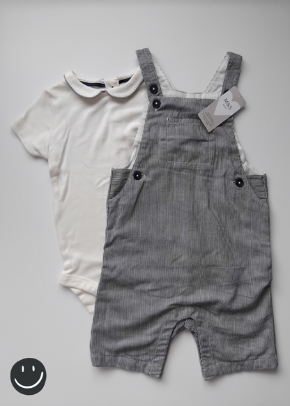 Marks & Spencer Shortalls + Bodysuit Set | Size 2-3 yrs BNWT