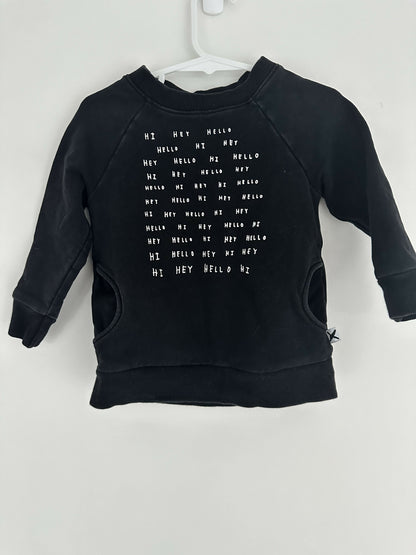 Minti Hello Goodbye Sweatshirt - Black - Size 2