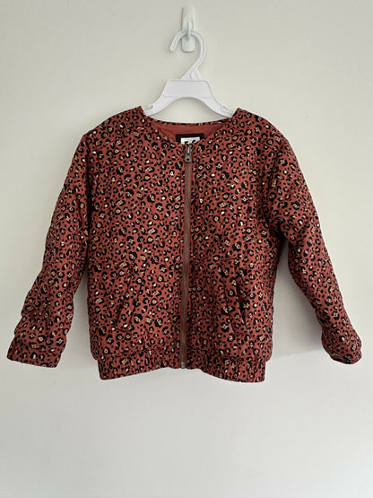 Cotton On Kids Animal Print Bomber Jacket - Size 5-6