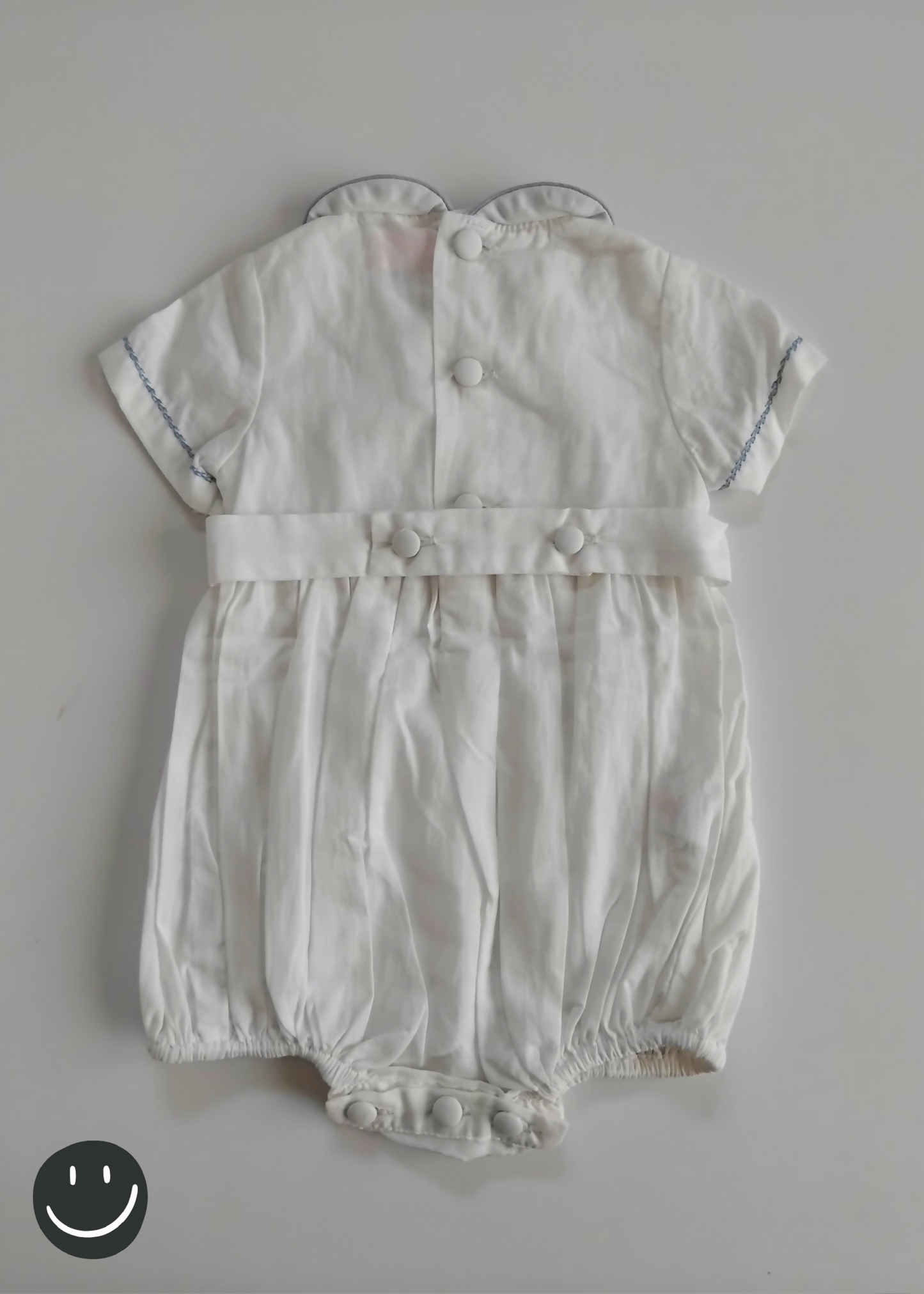 Meleze Broderie Romper - Sailboats| Size 3-6 months