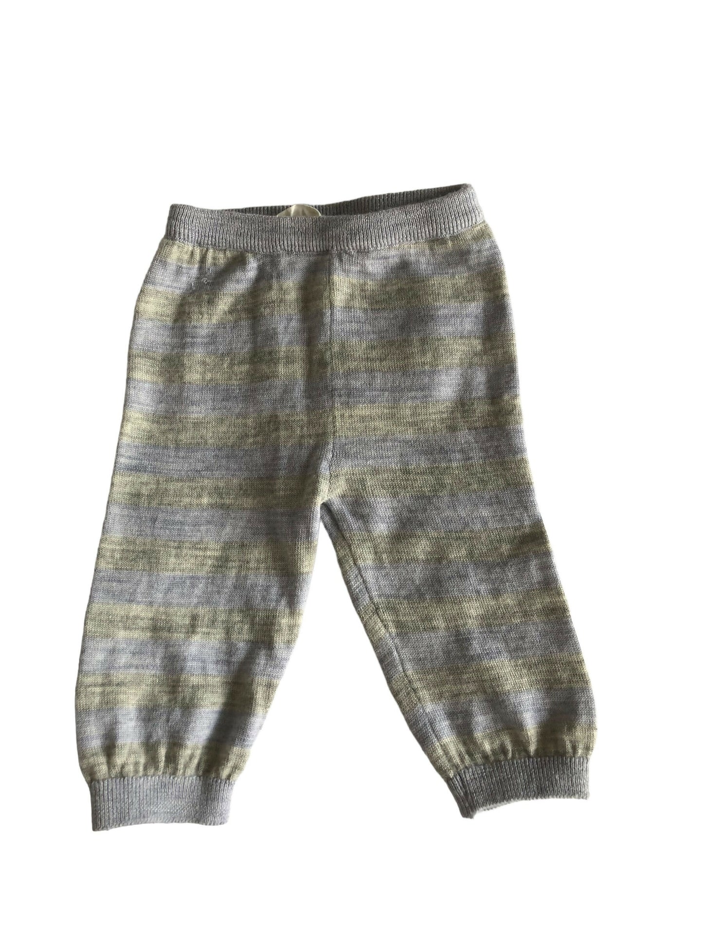 MERINO KIDS - Lilac & Grey Stripe Pants - Age 3-6 Months