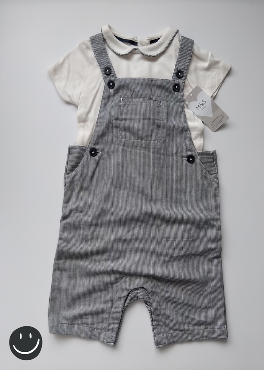 Marks & Spencer Shortalls + Bodysuit Set | Size 2-3 yrs BNWT