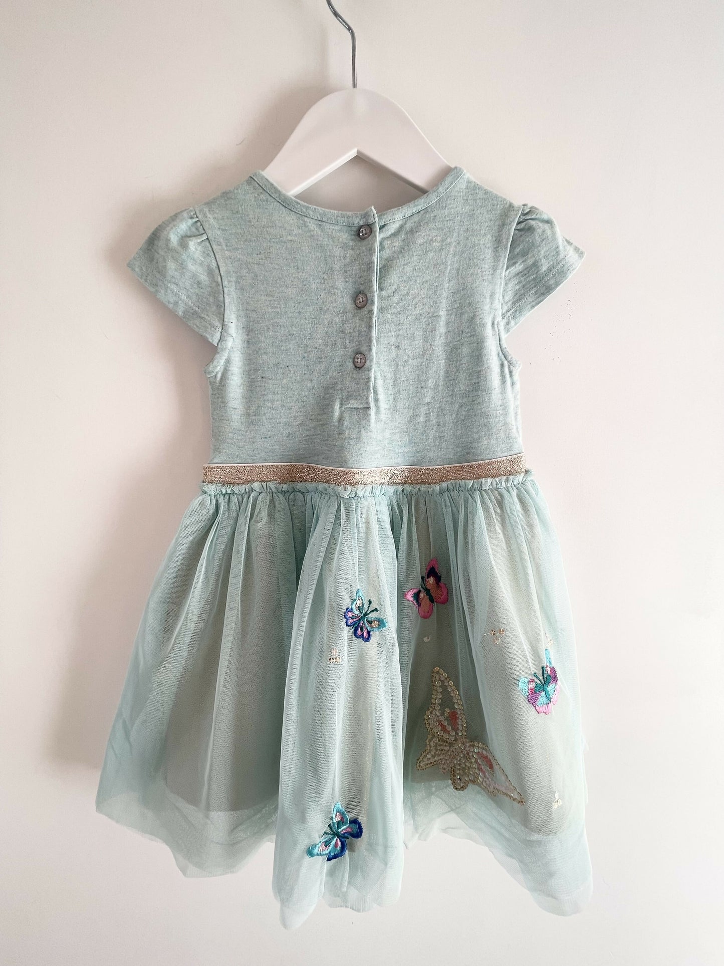 Monsoon butterfly dress, size 18-24m