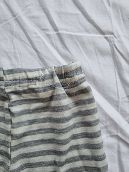 Mokopuna Merino Leggings | Grey Stripes | Size 00