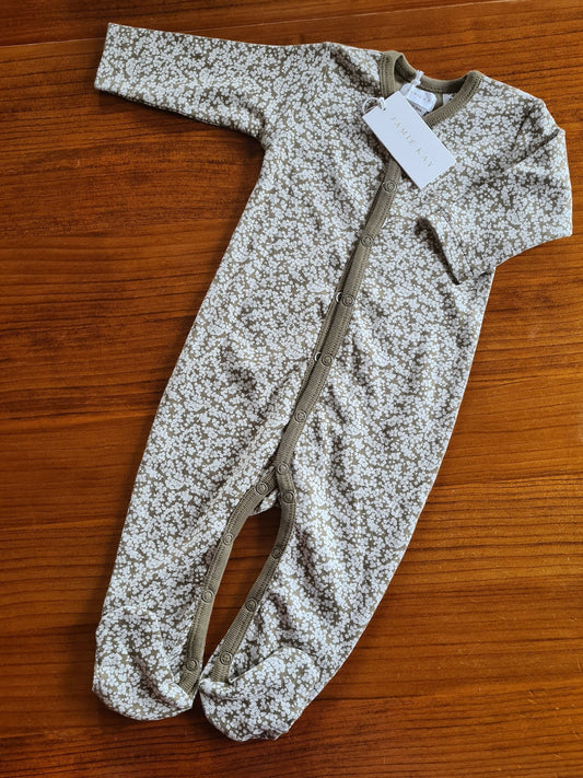 Jamie Kay| BNWT Onesie| White and olive floral| 0-3m