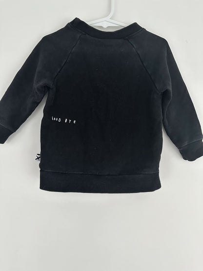 Minti Hello Goodbye Sweatshirt - Black - Size 2