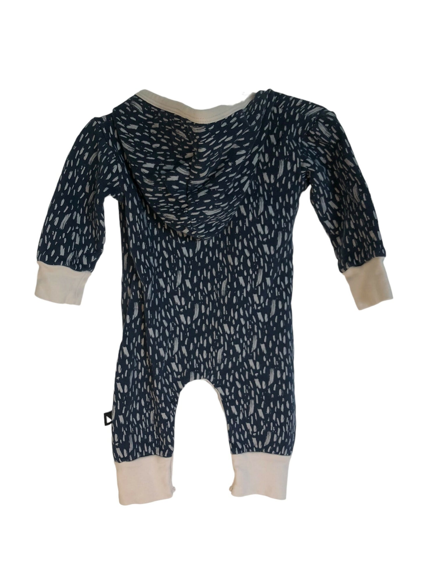 ANARKID - Navy Hooded Onesie - Age 3-6 Months