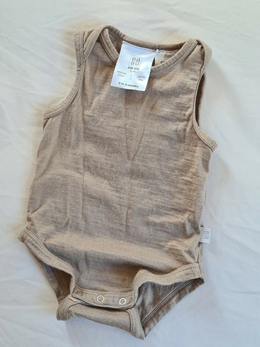 Singlet bodysuit | Merino | BABU | 0-3m