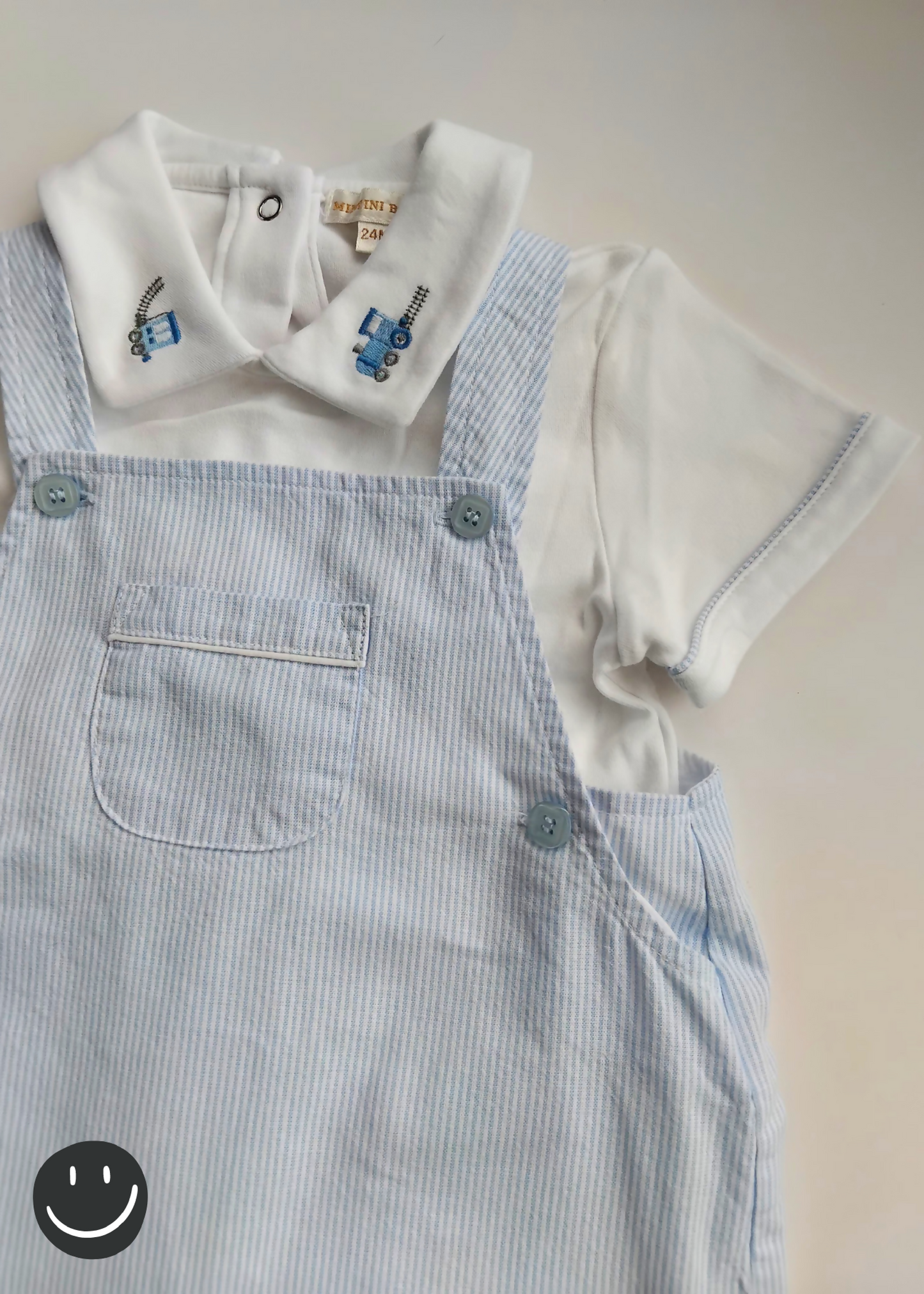 Mintini Baby Overalls Set - Trains | Size 18-24 months